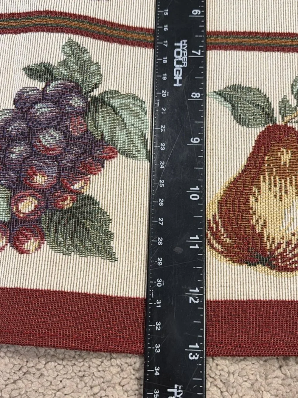 VTG Kemp & Beatley Tapestry Fruit Placemat Set 18X13